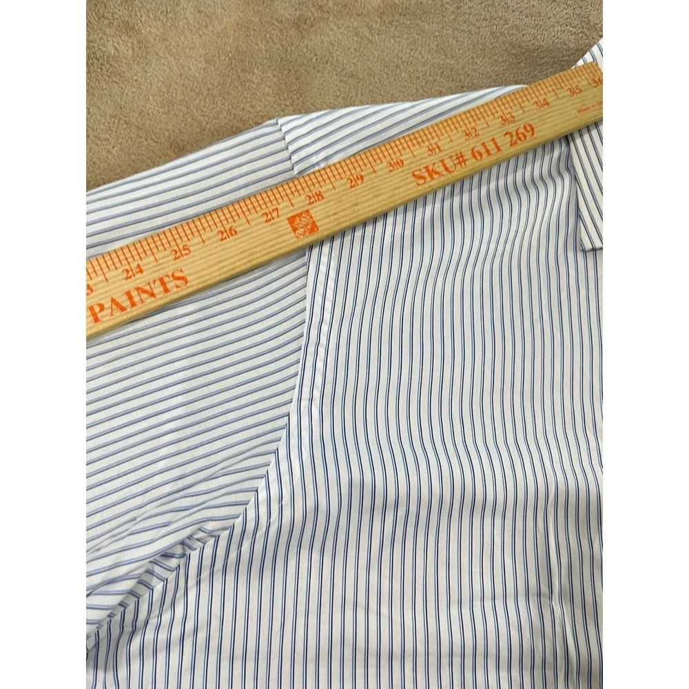 Vintage Polo by Ralph Lauren Regent Striped Dress Shirt Mens 18 Neck 46 Blue NEW